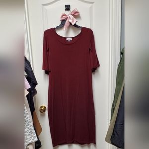 Calvin Klein Burgundy Cape Sweater Dress  XL